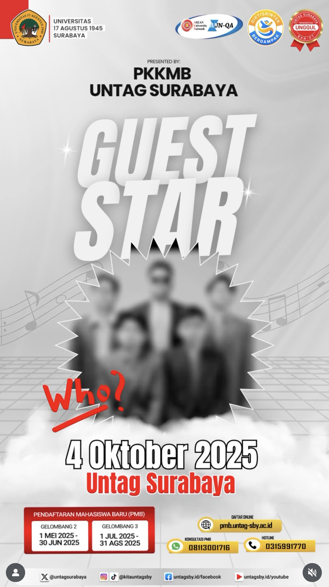 Siapakah GUEST STAR spesial yang akan hadir di PKKMB Untag Surabaya 2025