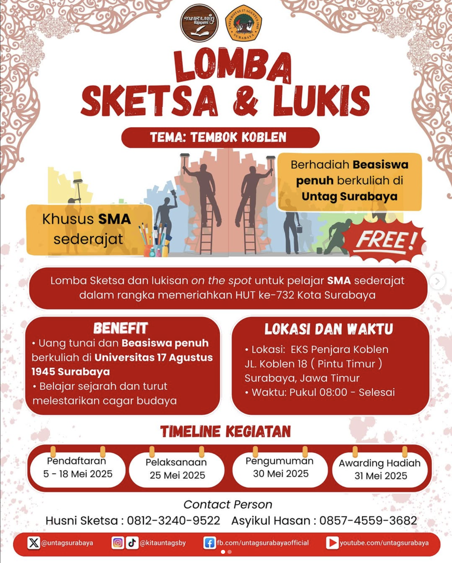 Ikuti Lomba Sketsa & Lukis On the Spot bertema Tembok Koblen