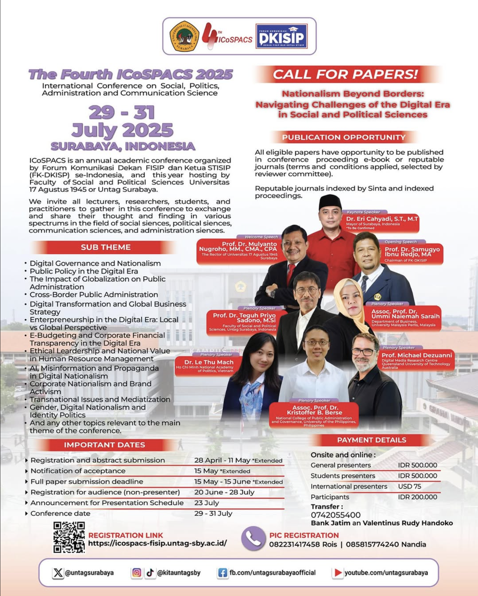 The 4th International Conference on Social, Politics, Administration, and Communication Science (ICoSPACS)