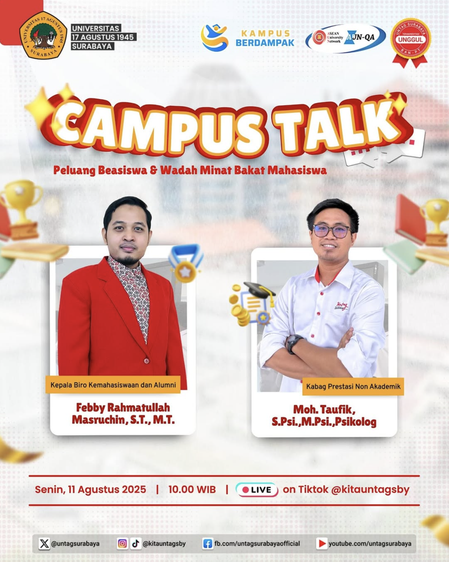 Campus Talk bersama Kepala Biro Kemahasiswaan dan Alumni dan Kabag Prestasi Non Akademik