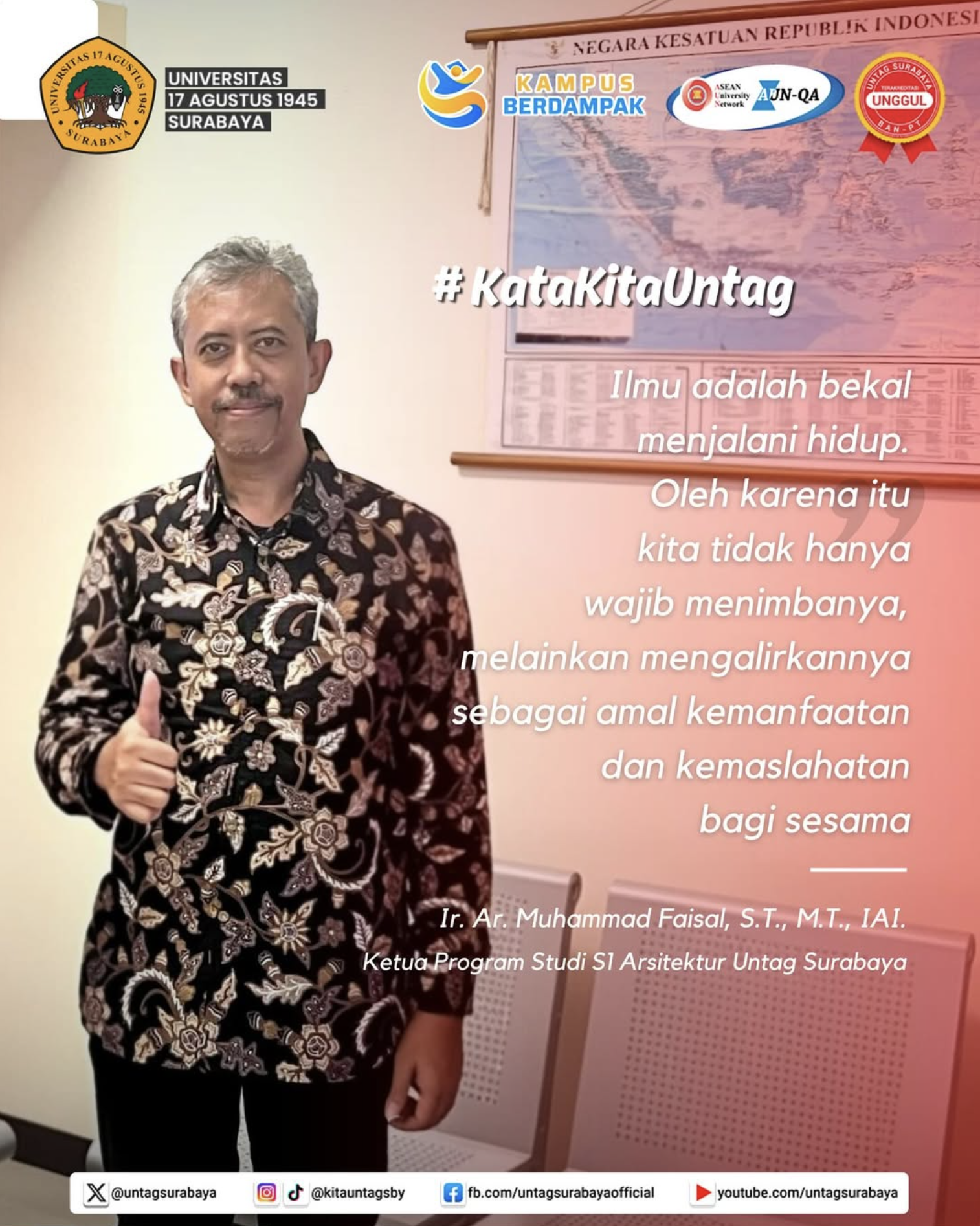 KataKitaUntag dari Kaprodi Arsitektur Untag Surabaya - Ir. Ar. Muhammad Faisal, S.T., M.T., IAI