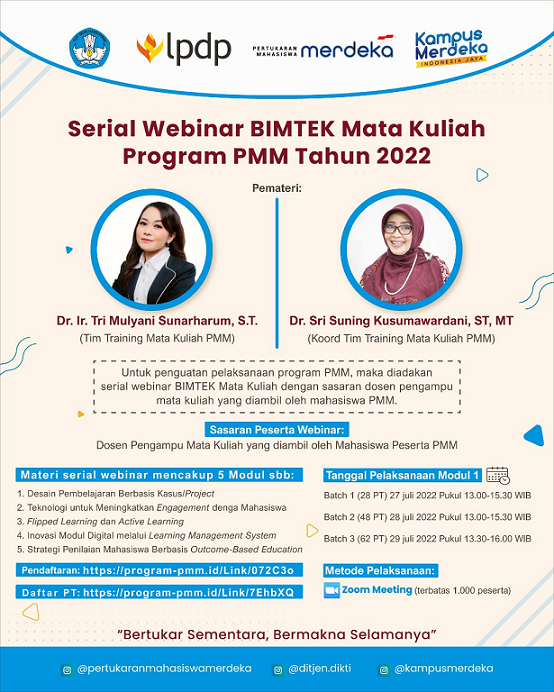 Serial Webinar BIMTEK Mata Kuliah Program PMM Tahun 2022