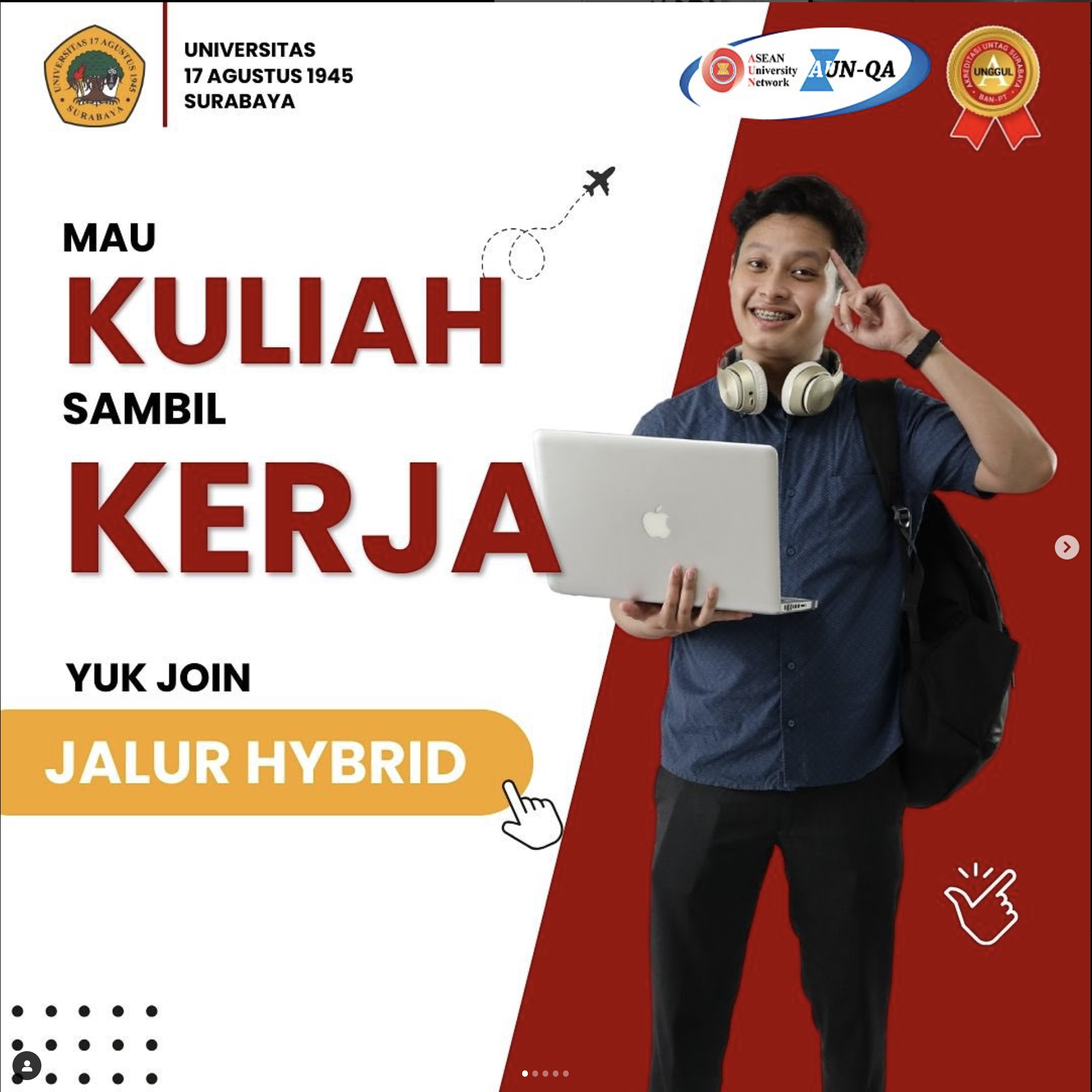 Jalur hybrid Untag Surabaya th 2024