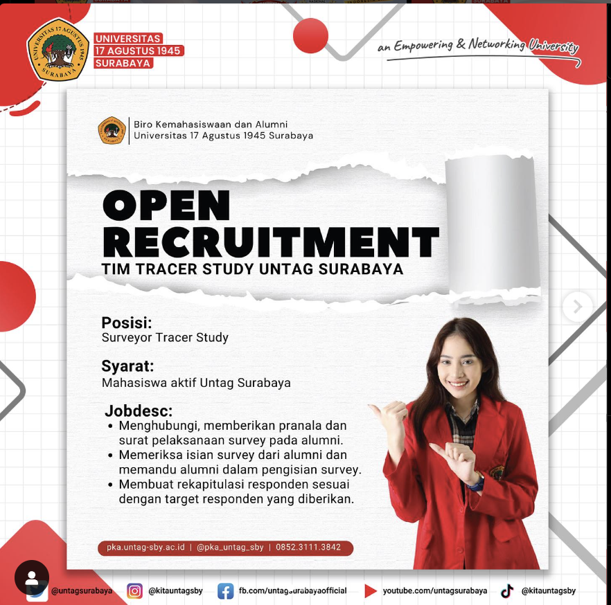 Open Recruitment Tim Tracer Study Untag Sby