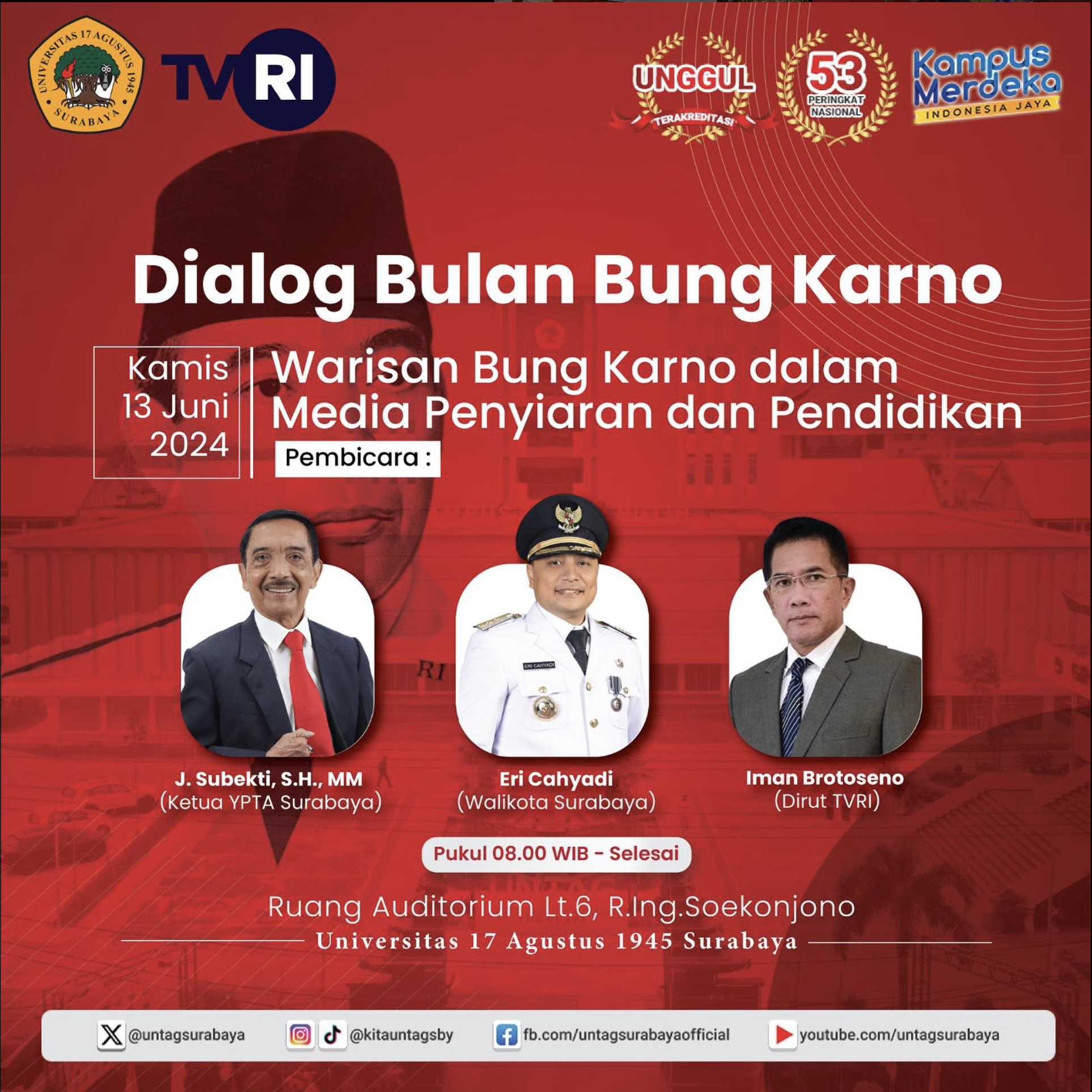 Dialog Bulan Bung Karno: Warisan Bung Karno dalam Media Penyiaran dan Pendidikan : Kamis, 13 Juni 2024