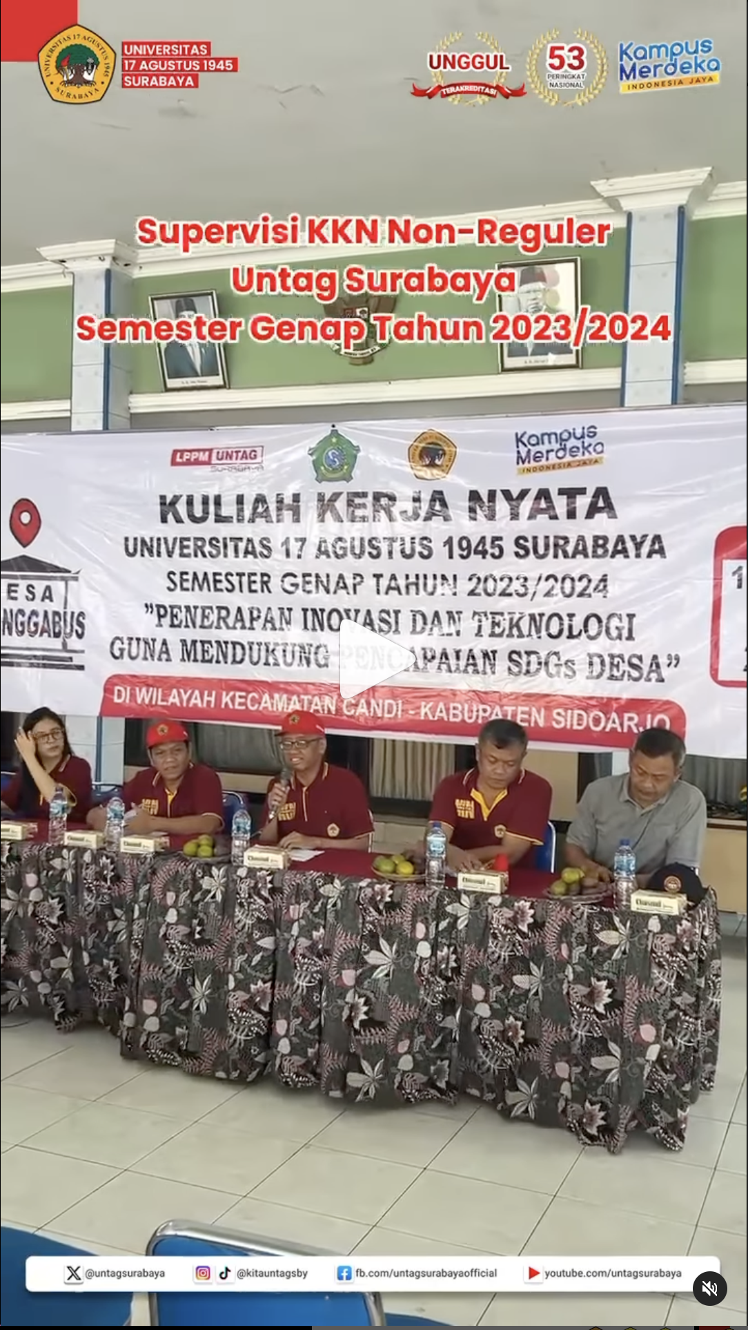 Tim Supervisi KKN Non-Reguler Untag Surabaya berkesempatan mengunjungi lokasi KKN di 4 RW Kecamatan Sukolilo, Surabaya dan 5 Desa di Kecamatan Candi, 