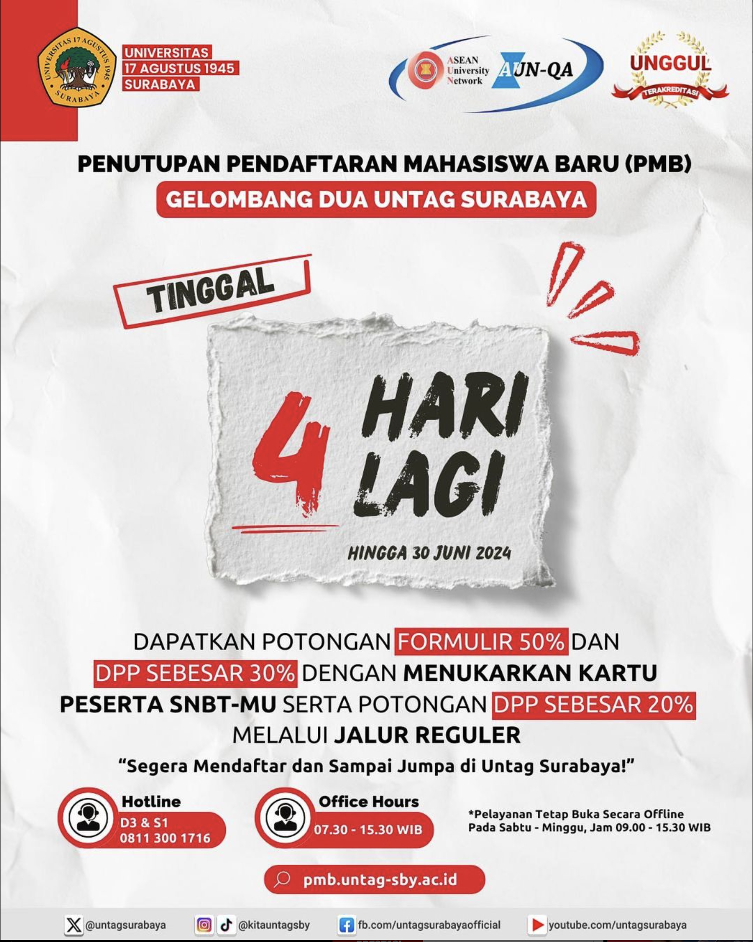 Potongan Penerimaan Mahasiswa Baru Gelombang II