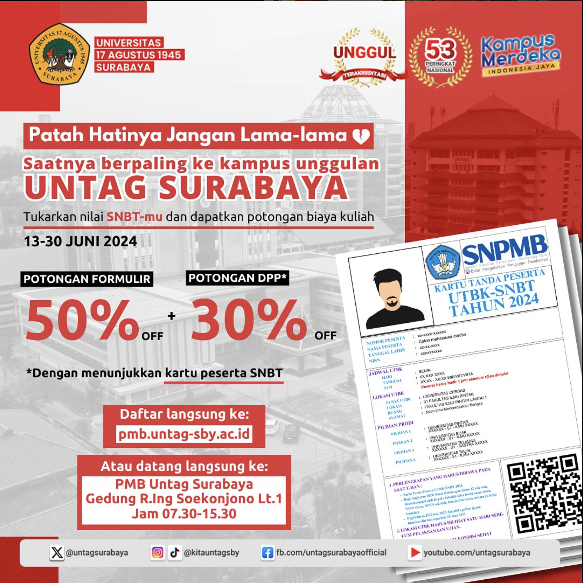 Promo Potongan kartu peserta SNBT