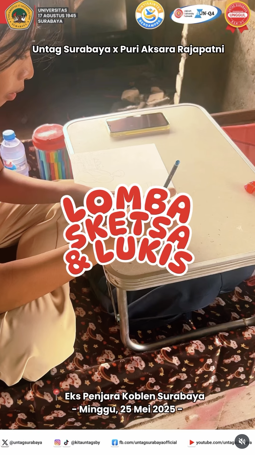 Untag Surabaya menyelenggarakan Lomba Sketsa & Lukis Tembok Koblen