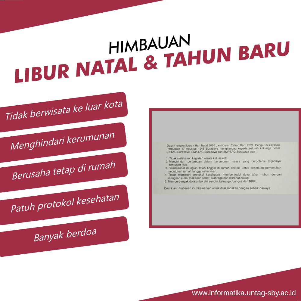 Himbauan Natal dan Tahun Baru 2021