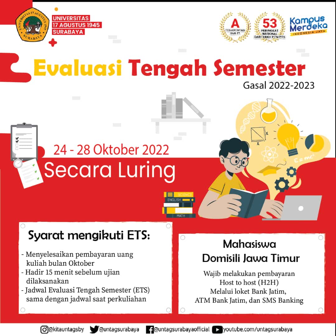 Evaluasi Tengah Semester Gasal 2022-2023 Secara Luring 24-28 Oktober 2022