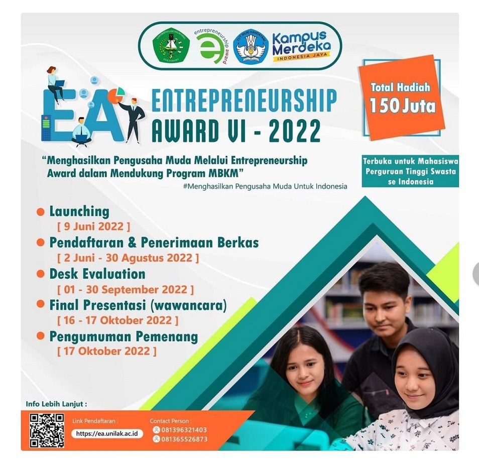 Entrepeneurship Award VI 2022 (menghasilkan Pengusaha Muda Melalui Entrepreneurship Award dalam Mendukung Program MBKM)