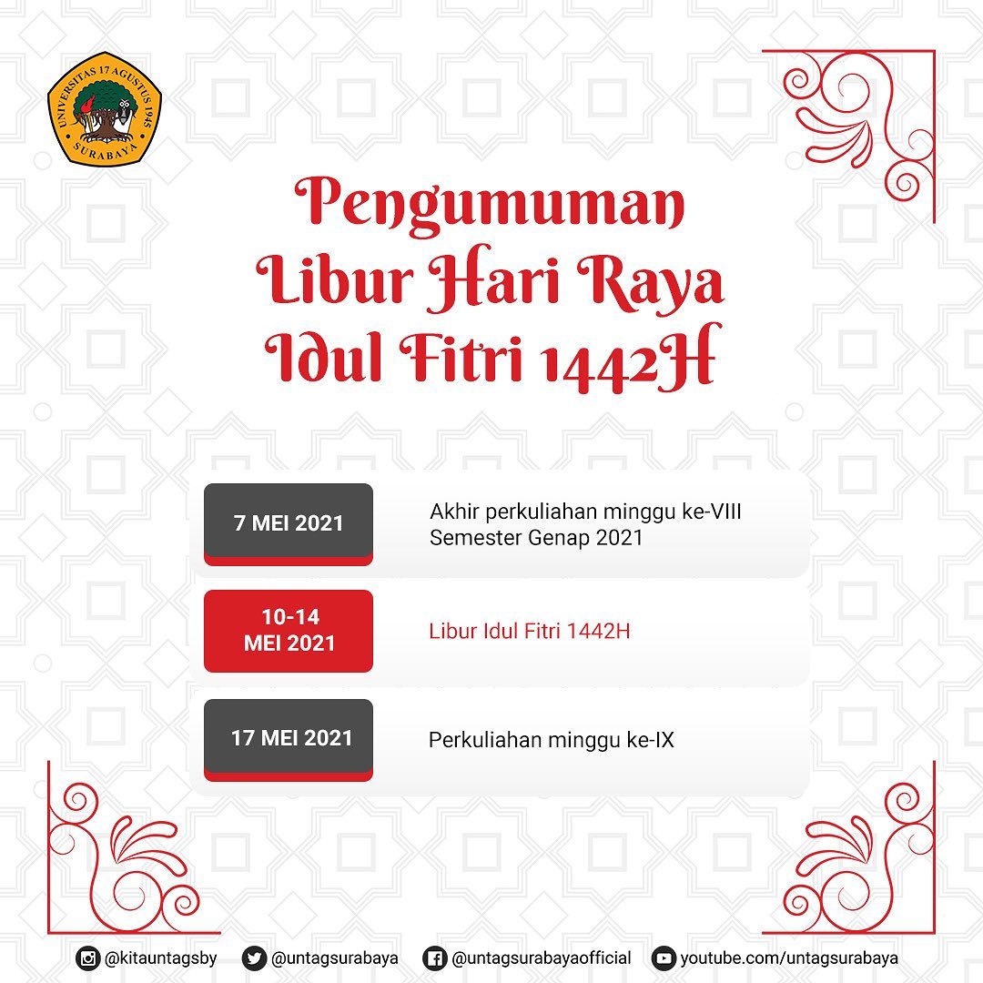 Pengumuman Libur Hari Raya Idul Fitri 1442 Hijriyah