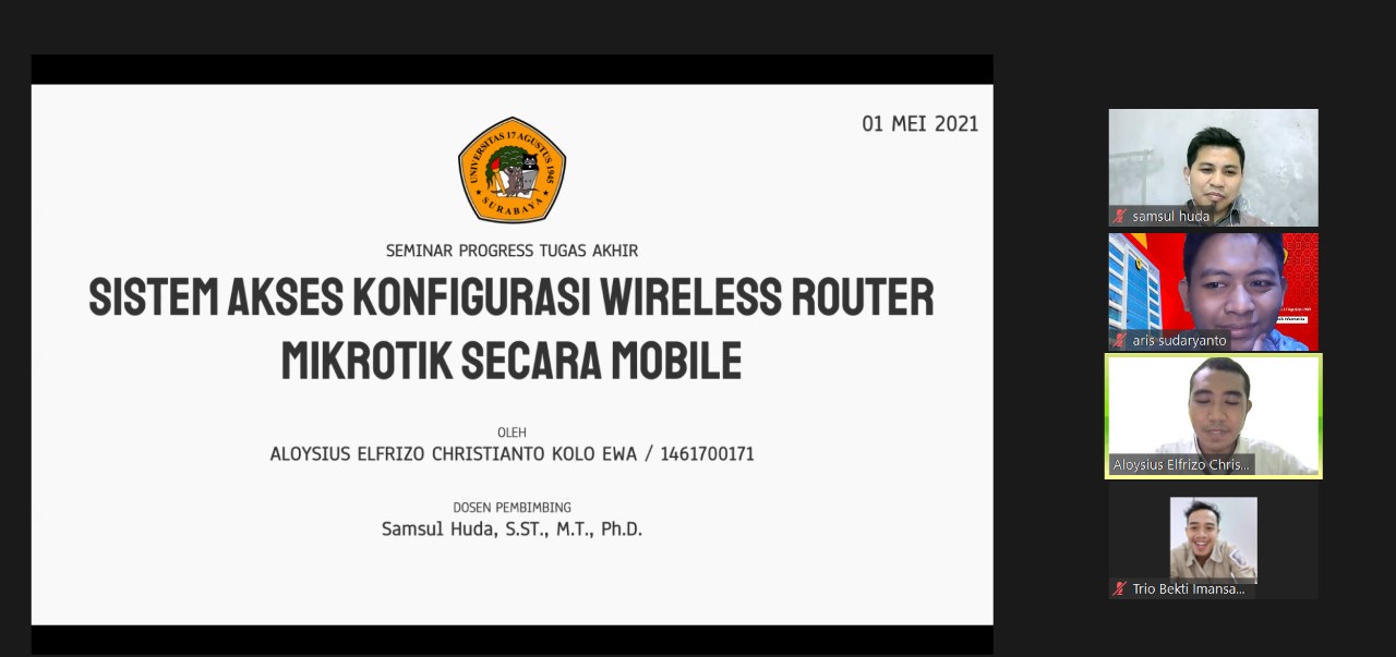 Sidang Progress Tugas Akhir Genap 2020 2021 Berjalan Lancar