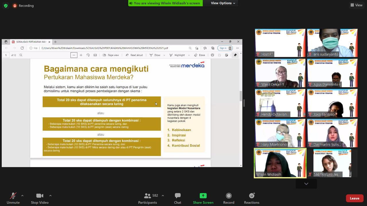 Menyambut Semester Baru, Dosen dan Mahasiswa Informatika Mengikuti Sosialisasi MBKM