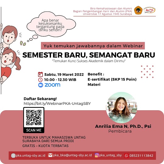Webinar Semester Baru, Semangat Baru temukan kunci sukses akademik dalam dirimu
