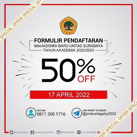 Formulir Pendaftaran Mahasiswa baru Untag Surabaya 2022/2023
