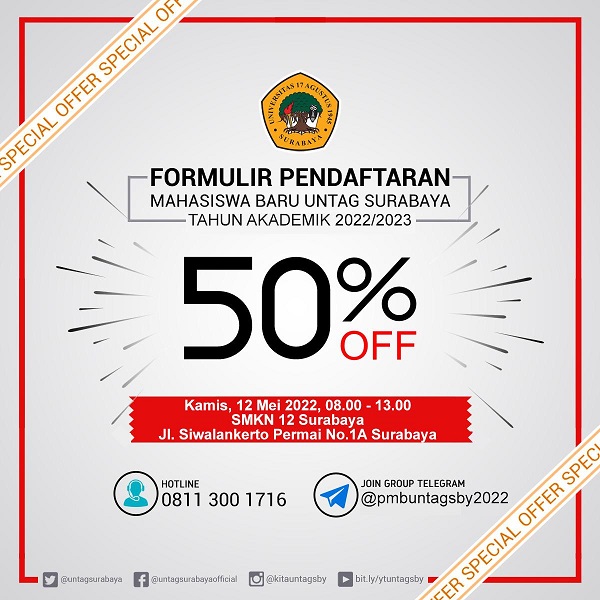 SPECIAL OFFER FORMULIR PENDAFTARAN MAHASISWA BARU 50% OFF