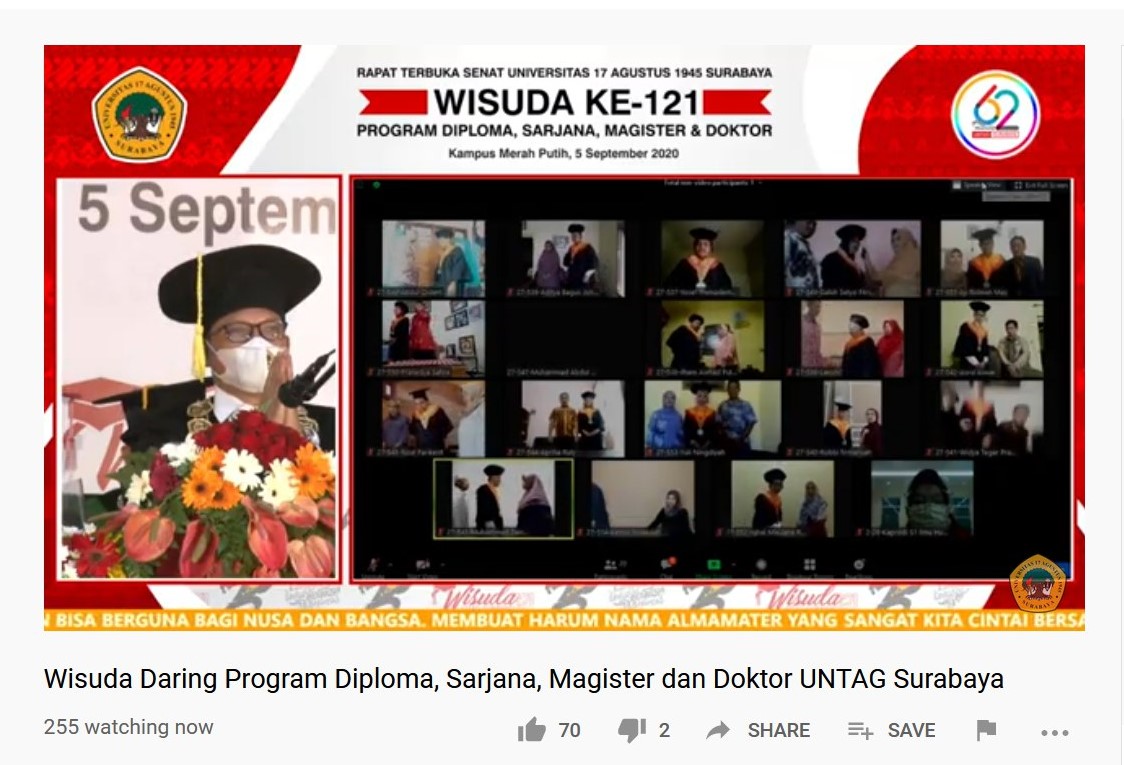 Tonggak Sejarah, Pertama Kali Wisuda Daring Untag Surabaya