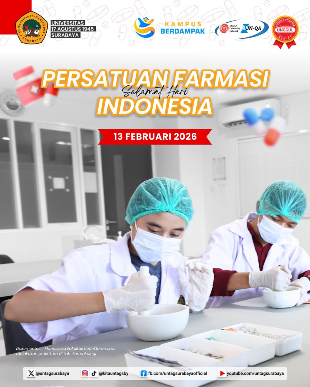 Selamat Hari Persatuan Farmasi Indonesia 2026: Apresiasi UNTAG Surabaya untuk Tenaga Farmasi dan Mahasiswa Kedokteran