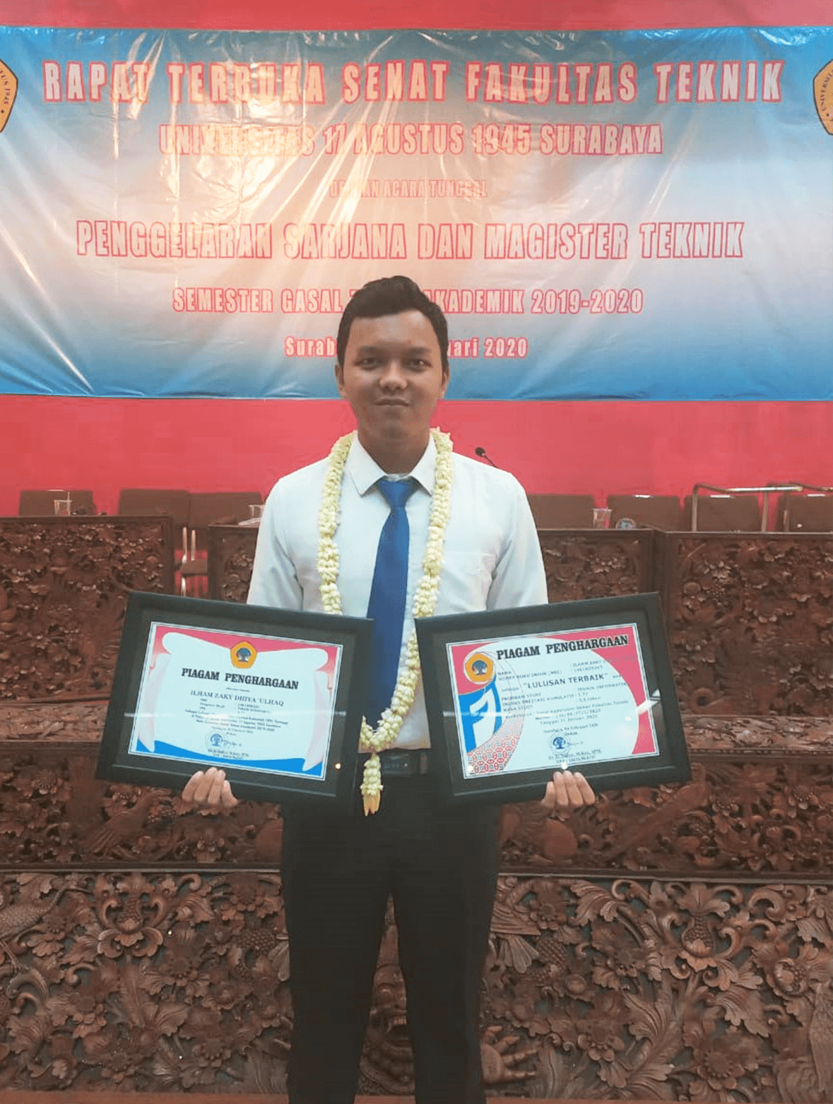 Ilham Zaky, Mahasiswa Terbaik Dari Informatika Untag Surabaya