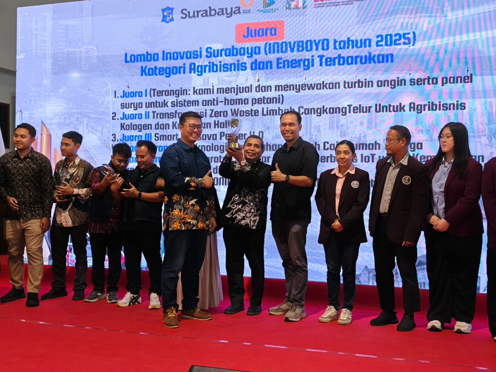 UNTAG Surabaya Juarai Lomba INOVBOYO 2025 Kategori Agribisnis & Energi Terbarukan