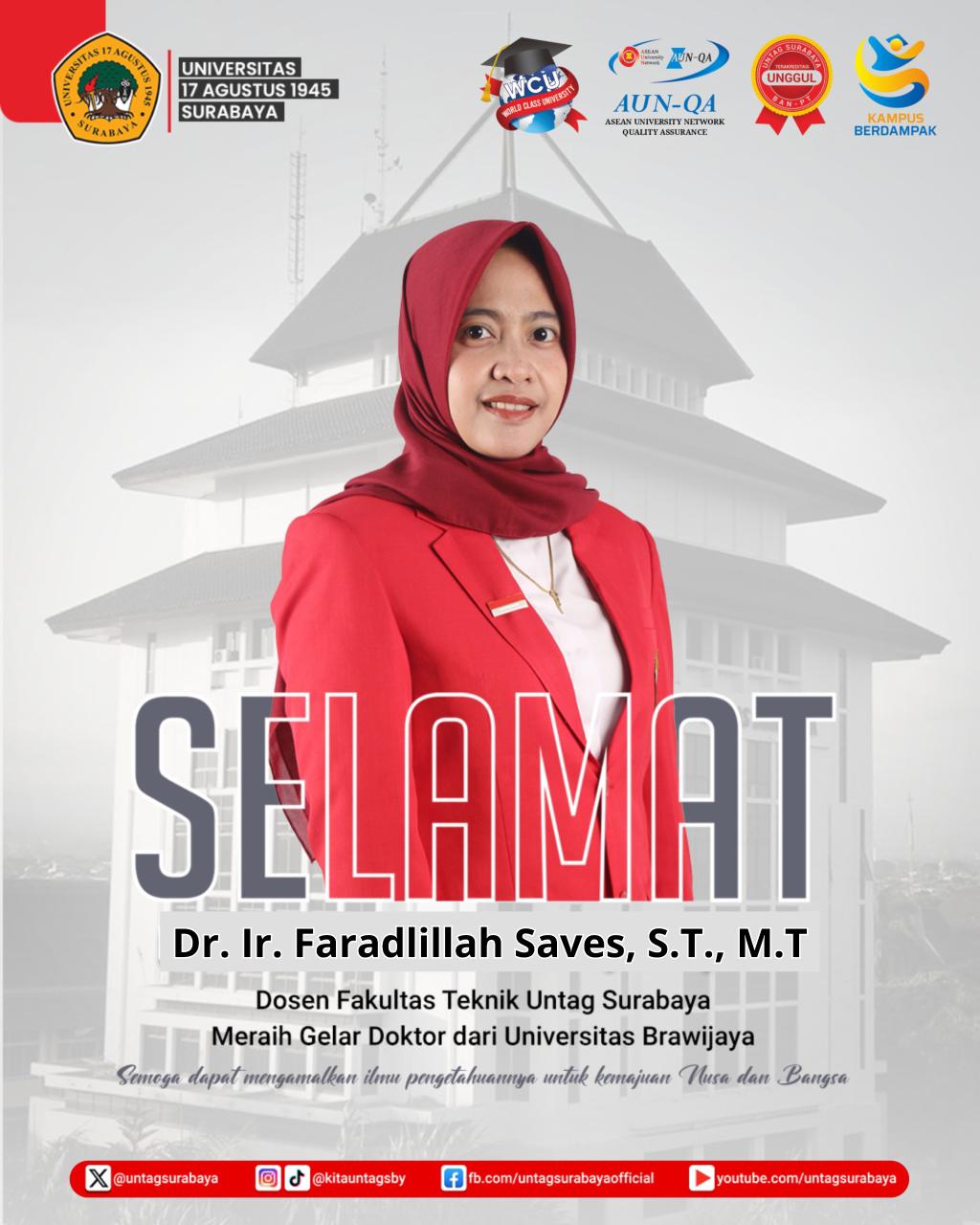 Selamat dan Sukses atas Raihan Gelar Doktor Dosen Untag Surabaya