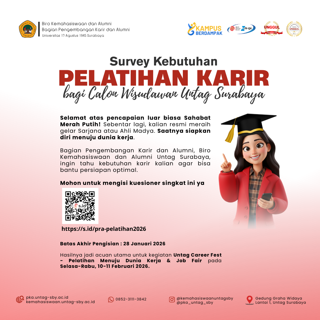 [SURVEI] Bagian Pengembangan Karir & Alumni Ingin Mendengar Suara Calon Wisudawan untuk Optimalisasi Pelatihan Karir